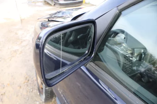 VW Polo 6N mechanisch manuell Spiegel Außenspiegel links blau LC5H (177997)