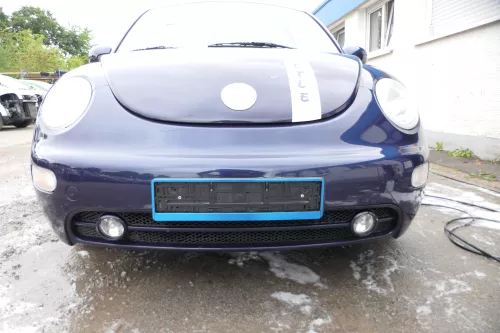 New Beetle 9C Stoßstange vorne Stoßfänger vorn blau LG5T mit Nebelscheinwerfer