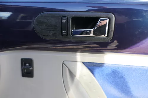 1x New Beetle 9C Türverkleidung Verkleidung Tür vorne rechts grau blau (178029)