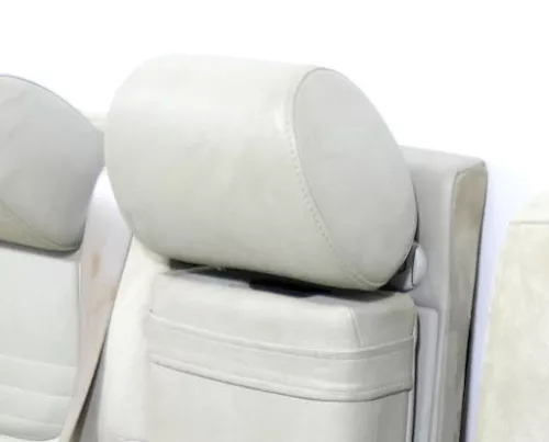 1x A4 B5 A6 4B Kopfstütze hinten Mitte Leder helles grau Perlnappa silber Sport