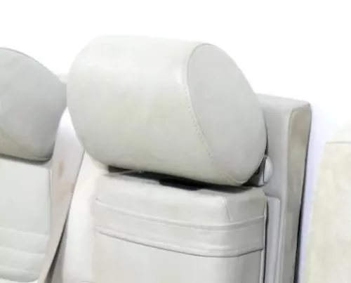 1x A4 B5 A6 4B Kopfstütze hinten Mitte Leder helles grau Perlnappa silber Sport