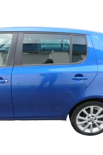 Skoda Fabia 5J Limousine Tür hinten links blau LF5W - ohne Anbauteile (178612)