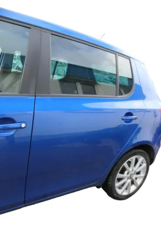 Skoda Fabia 5J Limousine Tür hinten links blau LF5W - ohne Anbauteile (178612)