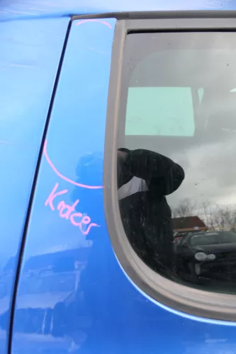 Skoda Fabia 5J Limousine Tür hinten rechts blau LF5W (178613)