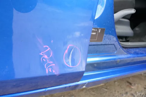 Skoda Fabia 5J Limousine Tür hinten rechts blau LF5W (178613)