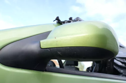 VW Polo 6N2 elektrischer Spiegel Außenspiegel links außen grün LA6M (178737)