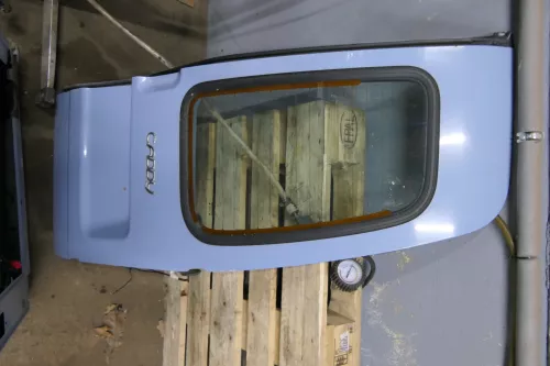 VW Caddy 9K Seat Inca Tür hinten rechts Heckklappe Hecktür blau + Scheibe
