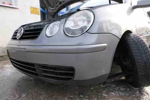 VW Polo 9N Stoßstange Frontstoßstange vorne silber grau LD7W (179413)