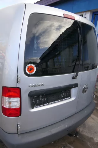 VW Caddy 2k Flügeltür hinten links silber LA7W mit Scheibe OHNE Anbauteile