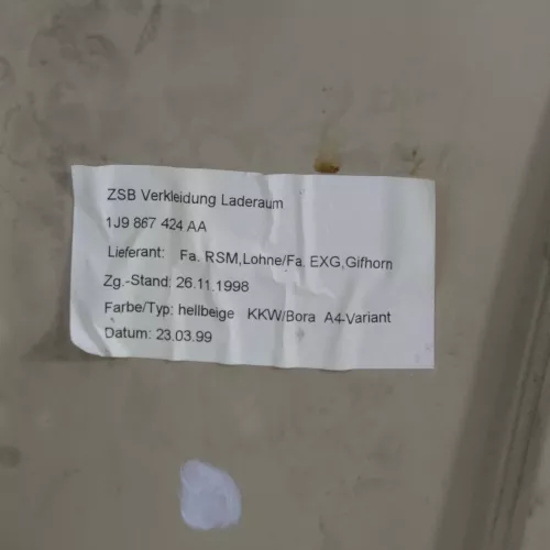 VW Golf 4 Variant Abdeckung Verkleidung Kofferraum hinten rechts hellbeige beige (180001)