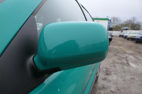 VW Polo 6N mechanisch manuell Spiegel Außenspiegel links grün LD6D