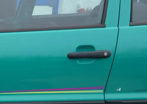 VW Polo 6N 6N2 Tür vorne links Fahrertür 4/5-Türer grün LD6D ohneAnbauteile (180050)