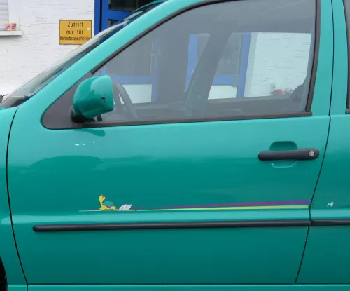VW Polo 6N 6N2 Tür vorne links Fahrertür 4/5-Türer grün LD6D ohneAnbauteile