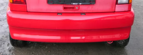 VW Polo 6N Stoßstange hinten 2-geteilte Heckstoßstange rot LP3G Stoßfänger