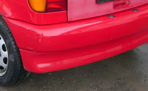 VW Polo 6N Stoßstange hinten 2-geteilte Heckstoßstange rot LP3G Stoßfänger (180282)