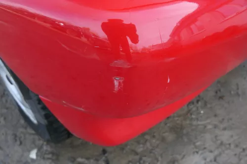 VW Polo 6N Stoßstange hinten 2-geteilte Heckstoßstange rot LP3G Stoßfänger (180282)