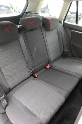 Golf 6 5K Kombi Sitze hinten Rückbank Rücksitzbank 3 Punkt Gurt Lehne OHNE-Kopfs