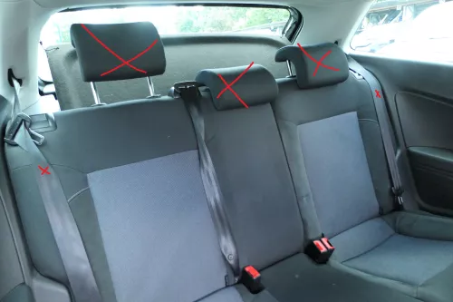 VW Polo 6R 6C Sitz Rückbank Sitzfläche Sitze 3 Punkt Gurt schwarz / titanschwarz