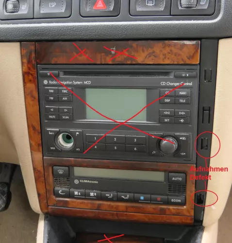 VW Golf 4 Bora Mittelkonsole Verkleidung um Radio 1j1858069G Dekor - BILDER Holz