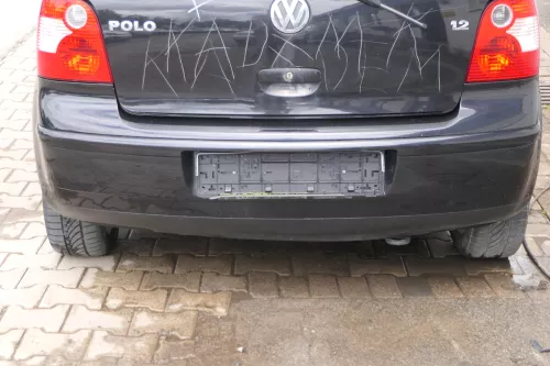VW Polo 9N 9N3 Stoßstange Heckstoßstange hinten schwarz LC9Z