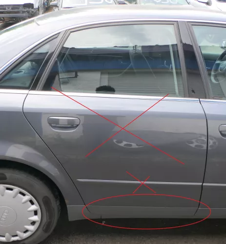 A4 B6 8E NUR Zierleiste Leiste Abdeckung Tür hinten rechts unten grau 8E0853970 (181395)