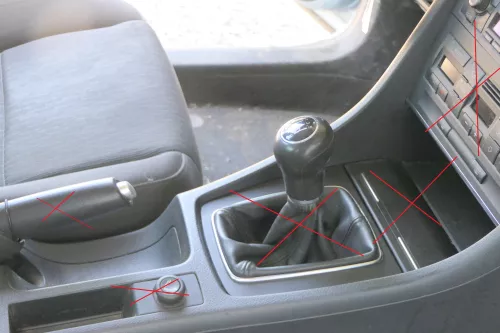 Audi A4 8E B6 B7 Mitteltunnel hinten Verkleidung um Handbremse Konsole schwarz (181566)