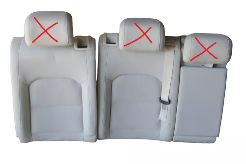 Passat 3C 3G BB Kombi Sitz Rückbank Rücksitzbank Lehne weiß St. Tropez ohneKopf