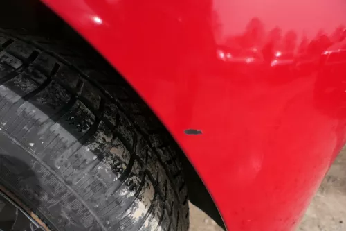 VW Fox 5Z Stoßstange hinten Stoßfänger rot LY3D Heckstoßstange (181817)