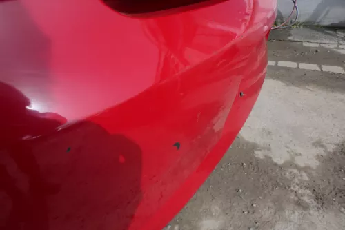 VW Fox 5Z Stoßstange hinten Stoßfänger rot LY3D Heckstoßstange (181817)