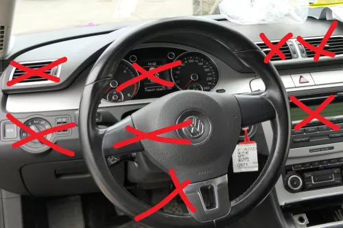 Passat 3C Mittelkonsole Verkleidung Klappe Abdeckung Dekor silber matt chrom Asc