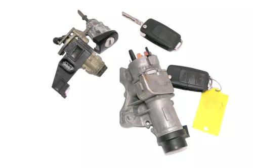 Skoda Fabia 5J Zündschloß Schloß Zündung 2x Schlüssel Funk Funkschlüssel + Tür (182258)