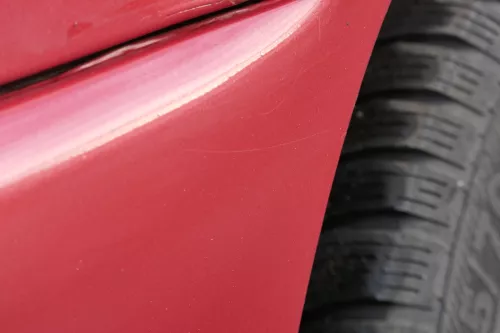 VW Polo 6N Stoßstange vorne 2-geteilte Frontstoßstange rot braun LC3M Stoßfänger (182539)