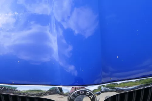 Skoda Fabia 5J Roomster Motorhaube Haube Klappe vorne blau LF5K (182549)