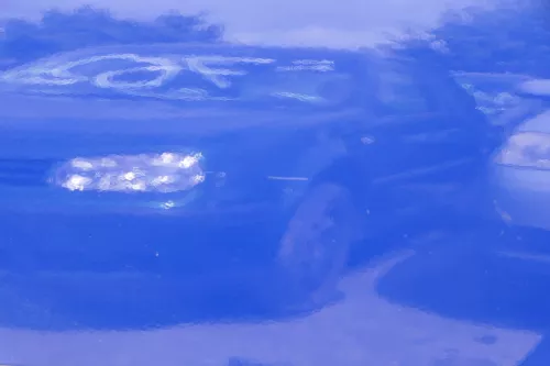 Skoda Fabia 5J Limousine Tür hinten links blau LF5W - ohne Anbauteile (182553)