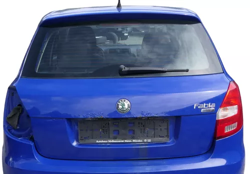 Skoda Fabia 5J Limousine Schrägheck Heckklappe hinten mit Scheibe blau LF5K