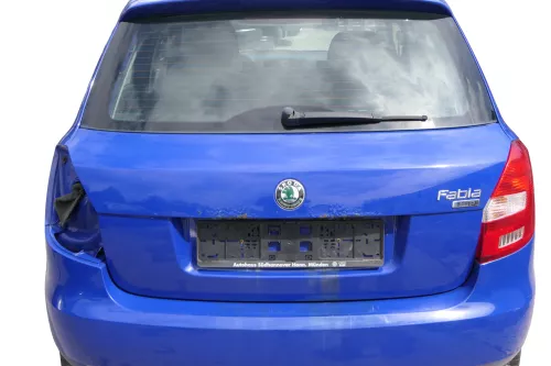 Skoda Fabia 5J Limousine Schrägheck Heckklappe hinten mit Scheibe blau LF5K (182554)
