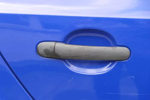 Skoda Fabia 5J Limousine Tür hinten rechts blau LF5K - Delle (182557)