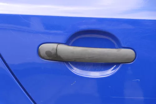 Skoda Fabia 5J Limousine Tür hinten rechts blau LF5K - Delle (182557)