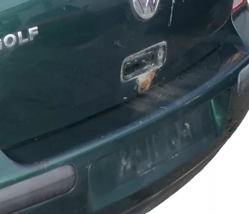 VW Golf 4 Limousine Stoßstange hinten Heckstoßstange Stoßfänger grün LC6M (182575)