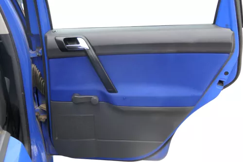 1x VW Polo 9N 9N3 Türverkleidung Verkleidung Tür hinten rechts 4/5-Türer blau