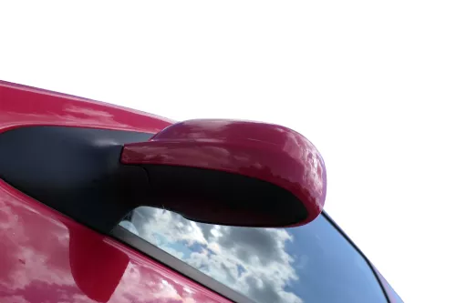 VW Polo 6N2 manueller Spiegel Außenspiegel links außen rot LP3G + Glas (182789)