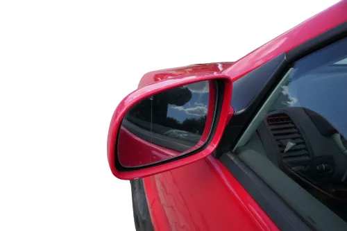 VW Polo 6N2 manueller Spiegel Außenspiegel links außen rot LP3G + Glas (182789)