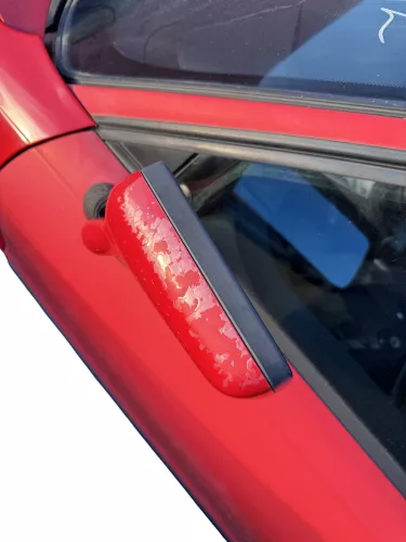 Audi 80 elektrischer elektrisch Spiegel Außenspiegel links mit Glas rot LY3H (182819)