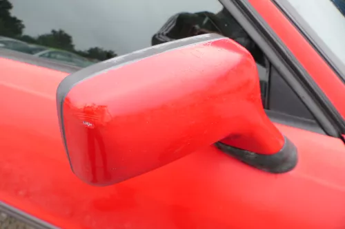 Audi 80 elektrischer elektrisch Spiegel Außenspiegel rechts mit Glas rot LY3H (182820)