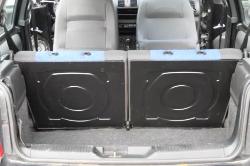 VW Lupo Seat Arosa Sitz Rückbank Sitzfläche Sitze mit Kopfstützen blau schwarz (182986)