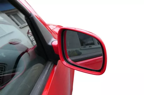 VW Golf 4 Bora manueller Spiegel vorne rechts Außenspiegel rot LP3G (183218)