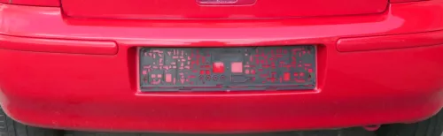 VW Polo 6N2 Stoßstange hinten Heckstoßstange Stoßfänger rot LP3G (183288)