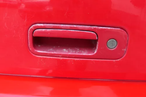 VW Polo 6N2 Stoßstange hinten Heckstoßstange Stoßfänger rot LP3G (183288)