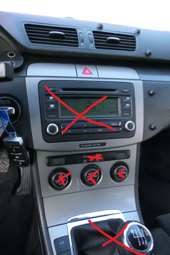 Passat 3C Mittelkonsole Verkleidung Klappe Abdeckung Dekor silber matt chrom Asc (183402)