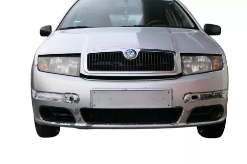 Fabia 6Y Stoßstange Stoßfänger vorne grau silber LF7T Facelift-Gitter NSW-MÄNGEL